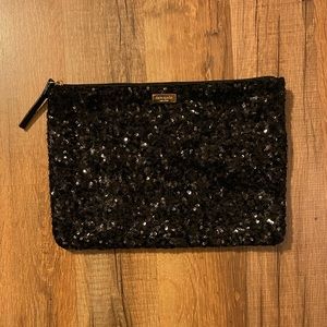 Sparky Sequined Black Kate Spade Clutch Pouch